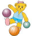 Graphic of Melody Bear jumping like a bouncy ball