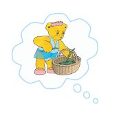 Melody Bear collecting beans