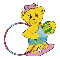 Graphic of Melody Bear dancing with a hoop and ball