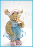 Photo of Melody Bear blowing bubbles