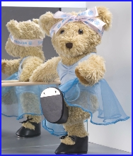 Melody Bear at the barre practising her tap dancing
