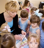 Melody Bear is the focal point of Jill Bridger's dance classes for pre-school children