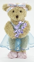 Photo of ballet teddy, Melody Bear, holding bluebells