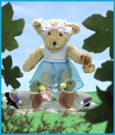Melody Bear feeds the ducks