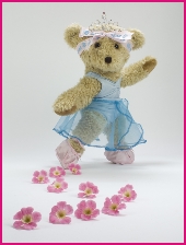 Photo of Melody Bear dancing as a Primrose Princess