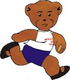 Graphic of Milligan Bear running to a ballet class