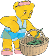 Graphic of Melody Bear collecting her beans
