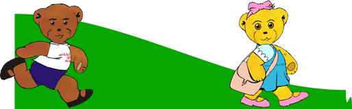 Graphic of Milligan Bear running to a ballet class